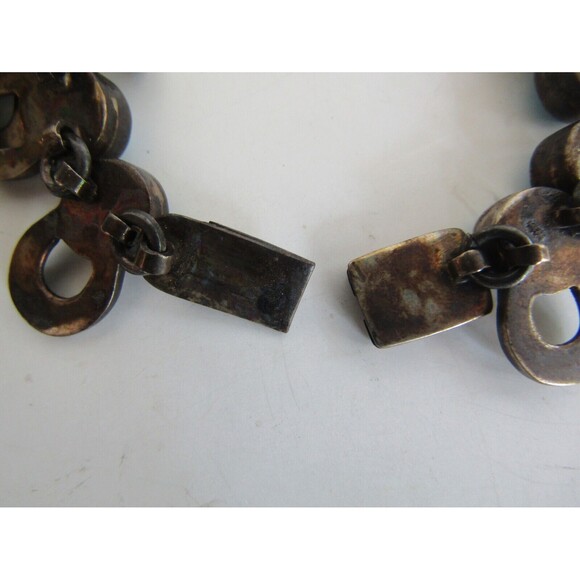 Turquoise Necklace Vintage Sterling Silver 925 Mexico Chunky Choker Stamped 18” - Picture 8 of 10